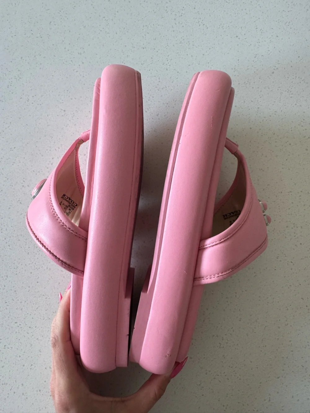 Coach Pink Platform Sandals | Padded Slides Size 7.5